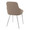 York Upholstered Contemporary Chair in Chrome Metal and Brown Faux Leather- Set of 2 — rear three-quarter view