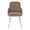 York Upholstered Contemporary Chair in Chrome Metal and Brown Faux Leather- Set of 2 — front view
