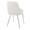 York Upholstered Contemporary Chair in Chrome Metal and White Faux Leather- Set of 2 — rear three-quarter view
