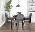 Carmen accent chairs & seating in Black Wood, Grey Fabric