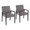 Carmen Contemporary Arm Chair in Black Wood and Grey Fabric- Set of 2 — pair view