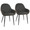 Clubhouse Contemporary Dining/Accent Chair in Black with Grey Vintage Faux Leather- Set of 2 — pair view