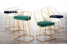 Canary Contemporary Dining/Accent Chair in Gold and White Velvet Fabric- Set of 2 — lifestyle photo 3