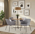 Daniella dining chair in Black Metal, Grey Fabric