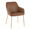 Daniella dining chair in Gold Steel, Camel PU, product view, featuring upholstered seat