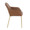 Daniella Contemporary Dining Chair in Gold Steel and Camel Faux Leather- Set of 2 — side view