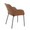 Daniella Contemporary Dining Chair in Black Steel and Camel Faux Leather- Set of 2 — rear three-quarter view