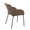 Daniella dining chair in Black Steel, Espresso PU, back and side view, featuring upholstered seat