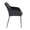 Daniella dining chair in Black Steel, Black Velvet, side view, featuring upholstered seat