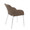 Daniella dining chair in Chrome Steel, Espresso PU, back and side view, featuring upholstered seat