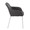 Daniella dining chair in Chrome Metal, Charcoal Fabric, side view, featuring upholstered seat