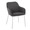 Daniella dining chair in Chrome Metal, Charcoal Fabric, product view, featuring upholstered seat