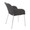 Daniella dining chair in Chrome Metal, Charcoal Fabric, back and side view, featuring upholstered seat
