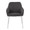 Daniella dining chair in Chrome Metal, Charcoal Fabric, front view, featuring upholstered seat