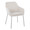 Daniella dining chair in Chrome Metal, Cream Fabric, product view, featuring upholstered seat