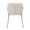 Daniella dining chair in Chrome Metal, Cream Fabric, back view, featuring upholstered seat