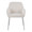 Daniella dining chair in Chrome Metal, Cream Fabric, front view, featuring upholstered seat