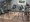 Durango dining chair in Black Metal, Green PU, Orange Zig Zag Stitching, lifestyle room setting