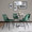 Durango dining chair in Black Metal, Green PU, Orange Zig Zag Stitching, close-up detail