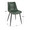 Durango dining chair in Black Metal, Green PU, Orange Zig Zag Stitching