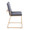 Dutchess dining chair in Gold Steel, Grey PU, side view, featuring upholstered seat