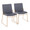 Dutchess Contemporary Dining Chair in Gold Steel and Grey Faux Leather- Set of 2 — pair view