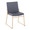 Dutchess Contemporary Dining Chair in Gold Steel and Grey Faux Leather- Set of 2 — product view