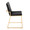Dutchess dining chair in Gold Steel, Black Velvet, side view, featuring upholstered seat