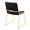 Dutchess Contemporary Dining Chair in Gold Steel and Black Velvet- Set of 2 — rear three-quarter view