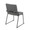 Dutchess Contemporary Dining Chair in Black Metal and Grey Faux Leather- Set of 2 — rear three-quarter view