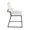 Dutchess dining chair in Black Metal, White PU, side view, featuring faux leather design and leather design