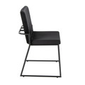 Dutchess dining chair in Black Metal, Black Velvet, side view, featuring velvet design and metal design