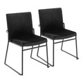 Dutchess Contemporary Dining Chair in Black Metal and Black Velvet- Set of 2 — pair view