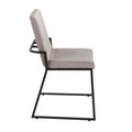 Dutchess dining chair in Black Metal, Silver Velvet, side view, featuring velvet design and metal design