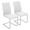 Foster Contemporary Dining Chair in Stainless Steel and White Faux Leather- Set of 2 — pair view