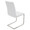 Foster Contemporary Dining Chair in Stainless Steel and White Faux Leather- Set of 2 — rear three-quarter view