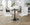 Foster Contemporary Dining Chair in Stainless Steel and White Faux Leather- Set of 2 — lifestyle photo 3