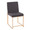 High Back Fuji Contemporary Dining Chair in Gold Steel and Charcoal Fabric- Set of 2 — back view (photo 2)