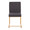 High Back Fuji Contemporary Dining Chair in Gold Steel and Charcoal Fabric- Set of 2 — front view