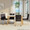 High Back Fuji Contemporary Dining Chair in Gold Steel and Charcoal Fabric- Set of 2 — lifestyle photo 2