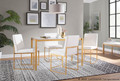 Fuji dining chair in Gold Metal, White Velvet