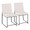 High Back Fuji Contemporary Dining Chair in Black Steel and Beige Fabric- Set of 2 — back view (photo 1)