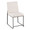 High Back Fuji Contemporary Dining Chair in Black Steel and Beige Fabric- Set of 2 — back view (photo 2)