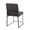 High Back Fuji Contemporary Dining Chair in Black Steel and Black Faux Leather- Set of 2 — rear three-quarter view