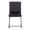 High Back Fuji Contemporary Dining Chair in Black Steel and Black Faux Leather- Set of 2 — front view