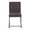 Fuji dining chair in Black Steel, Charcoal Fabric, back view, featuring upholstered seat