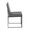 Fuji dining chair in Black Steel, Grey PU, back view, featuring upholstered seat