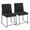 Fuji dining chair in Black Steel, Black Velvet, back view, featuring upholstered seat