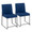 High Back Fuji Contemporary Dining Chair in Black Steel and Blue Velvet- Set of 2 — back view (photo 1)