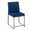 High Back Fuji Contemporary Dining Chair in Black Steel and Blue Velvet- Set of 2 — back view (photo 2)